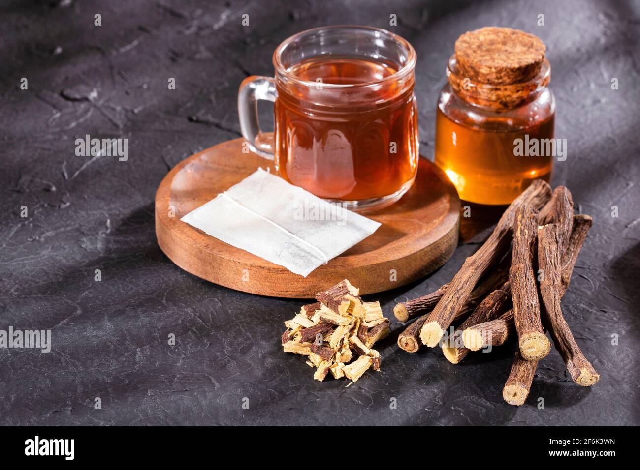 Hot liquorice drink with honey Glycyrrhiza glabra Stock Photo Alamy