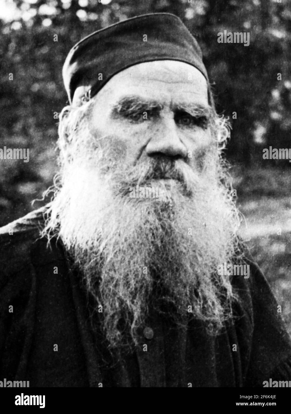 Vintage portrait photo of Russian writer Leo Tolstoy (1828 – 1910) – author of War and Peace + Anna Karenina. Photo circa 1897. Stock Photo