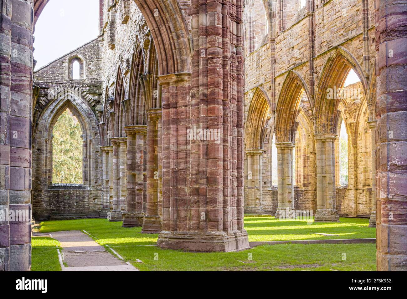 Tintern Abbey, a 12th century Cistercian abbey on the banks of the River Wye at Tintern, Monmouthshire, Wales UK Stock Photo