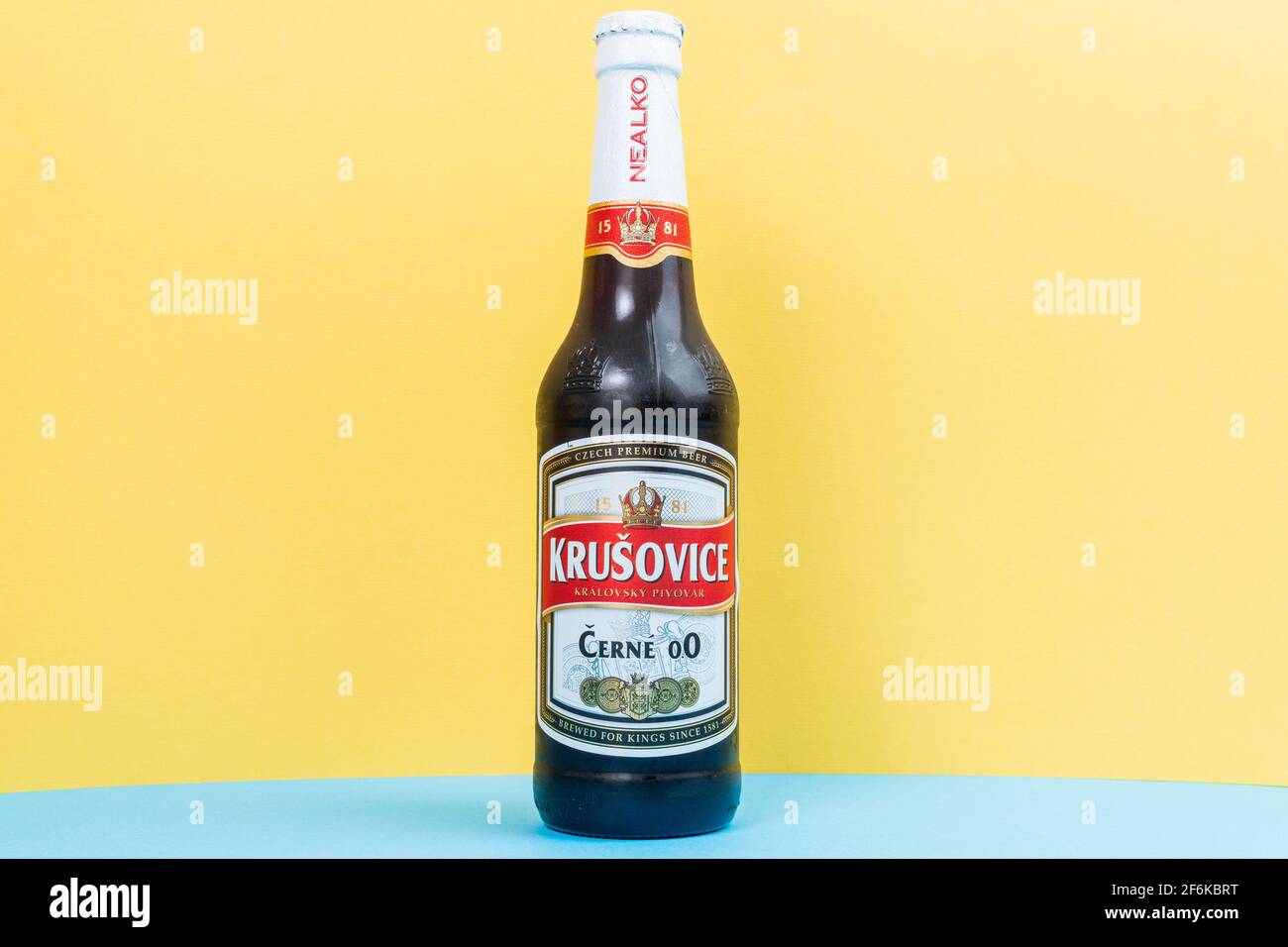 Tyumen, Russia-December 10, 2020: Krusovice Beer. Royal brewery krusovice  was established in 1581. In 2007, it was acquired by Heineken. nonalcoholic  Stock Photo - Alamy