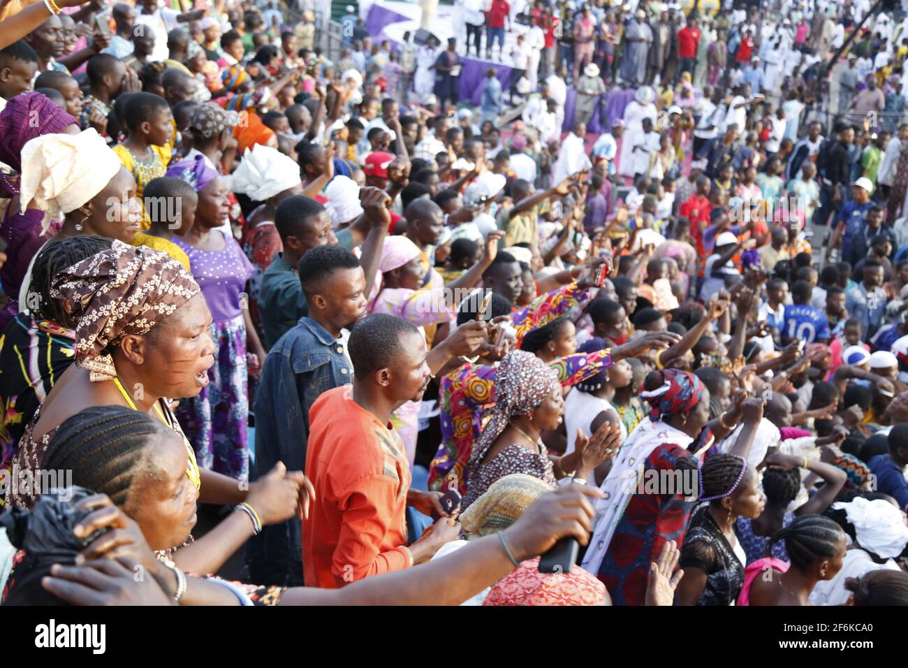Olojo Festival Venue, Ile-Ife, Osun State, Nigeria. Stock Photo