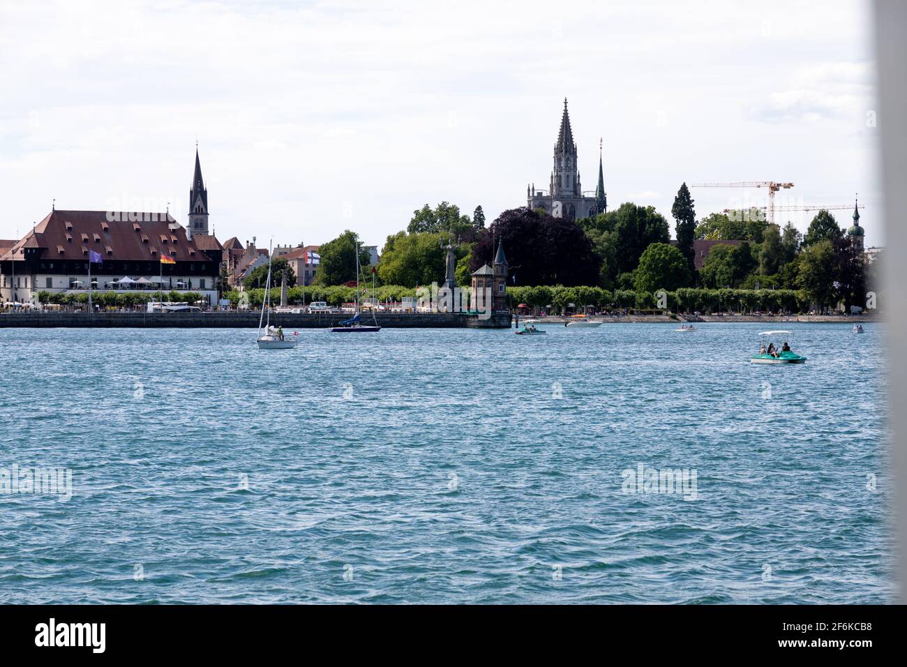 Konstanz, Germany - July 8,2020: View from Constance to the Constance harbor entrance Stock Photo