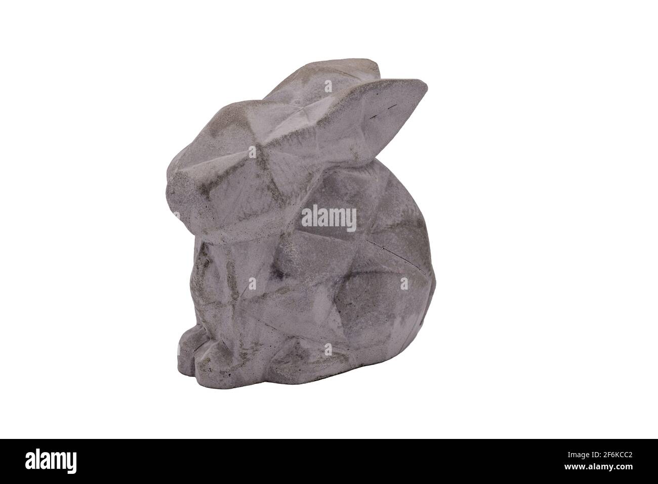 gray rabbit made of concrete isolated Stock Photo - Alamy