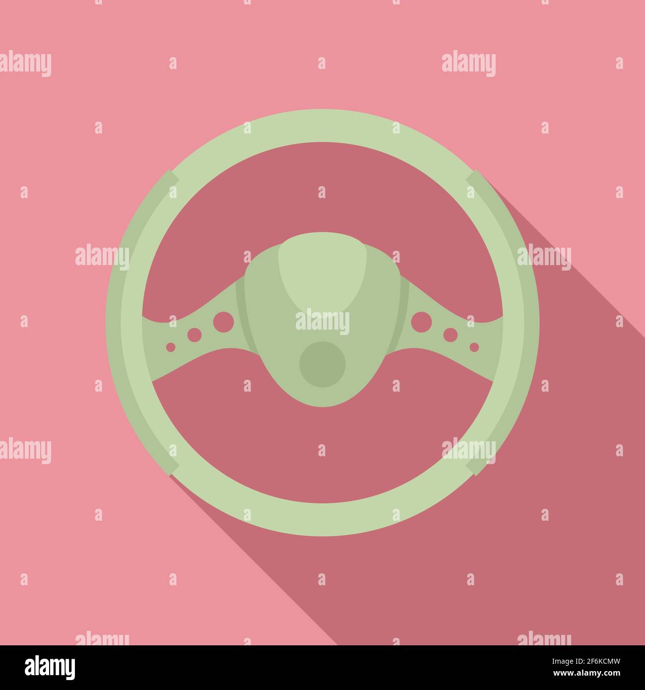 Car steering wheel icon, flat style Stock Vector