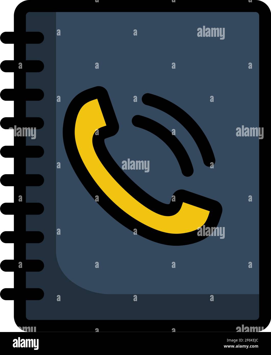 Phone Book Icon. Editable Bold Outline With Color Fill Design. Vector ...
