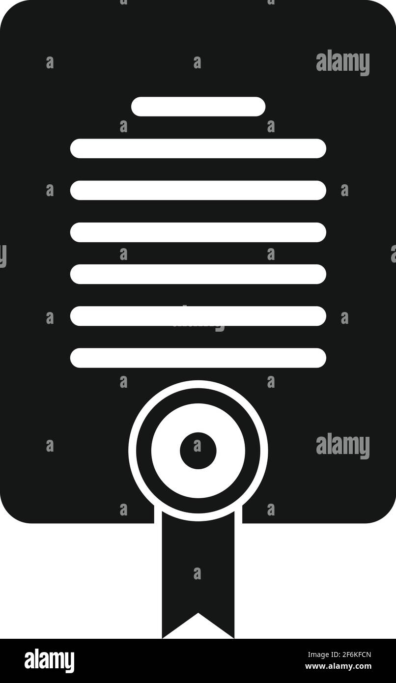 Arm wrestling diploma icon, simple style Stock Vector
