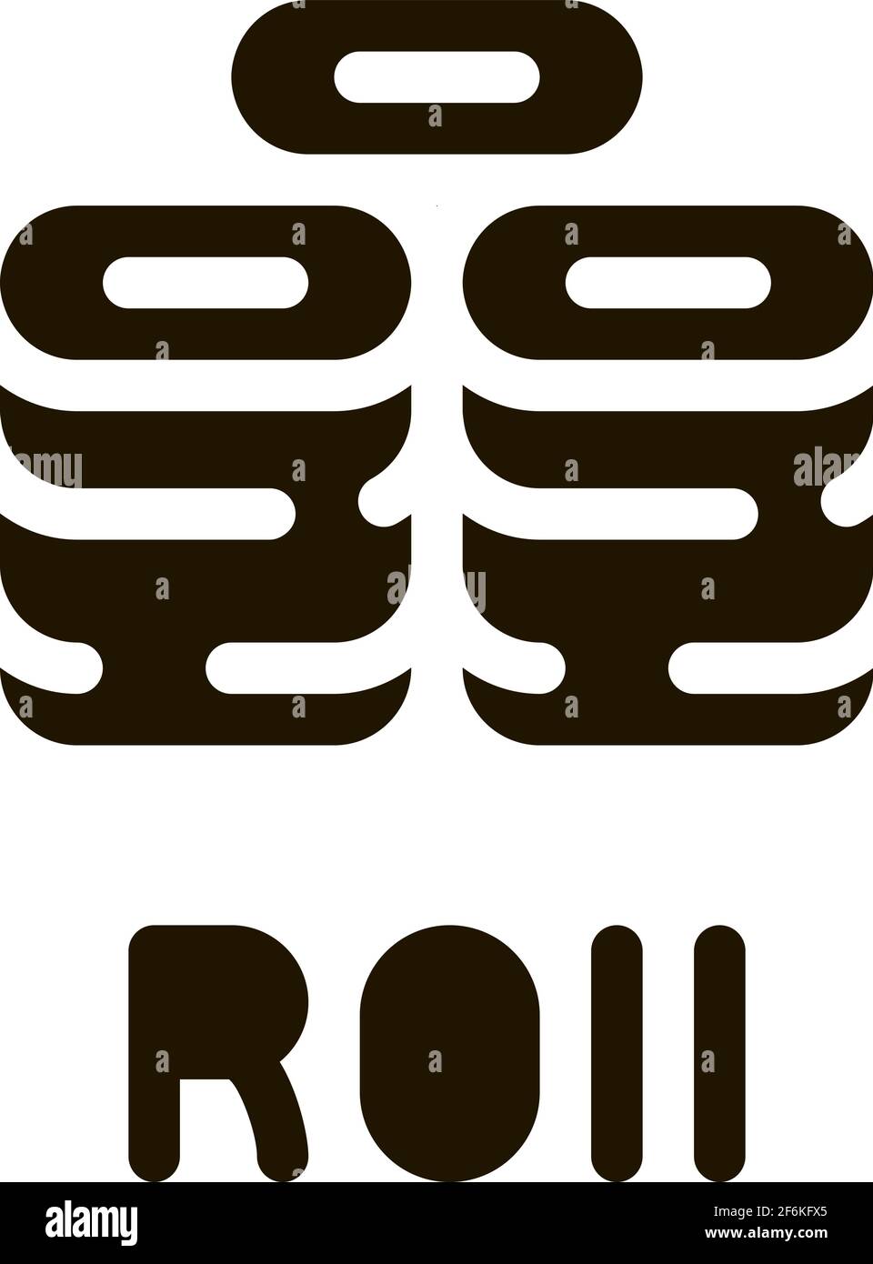 sushi roll dish icon Vector Glyph Illustration Stock Vector