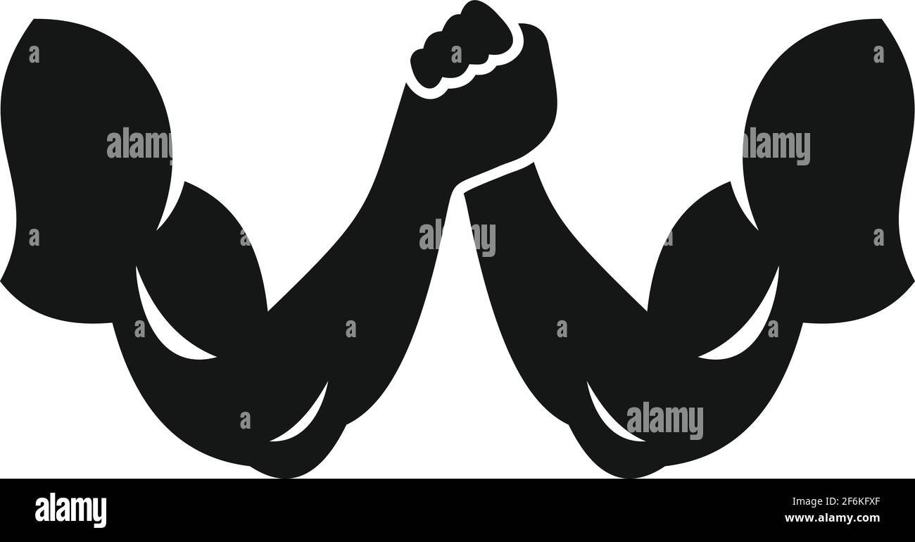 Strong arm wrestling icon, simple style Stock Vector