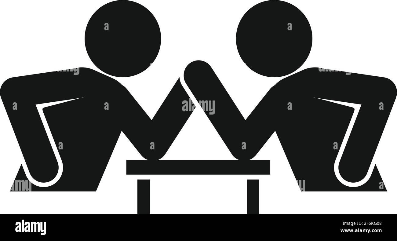 Table arm wrestling icon, simple style Stock Vector
