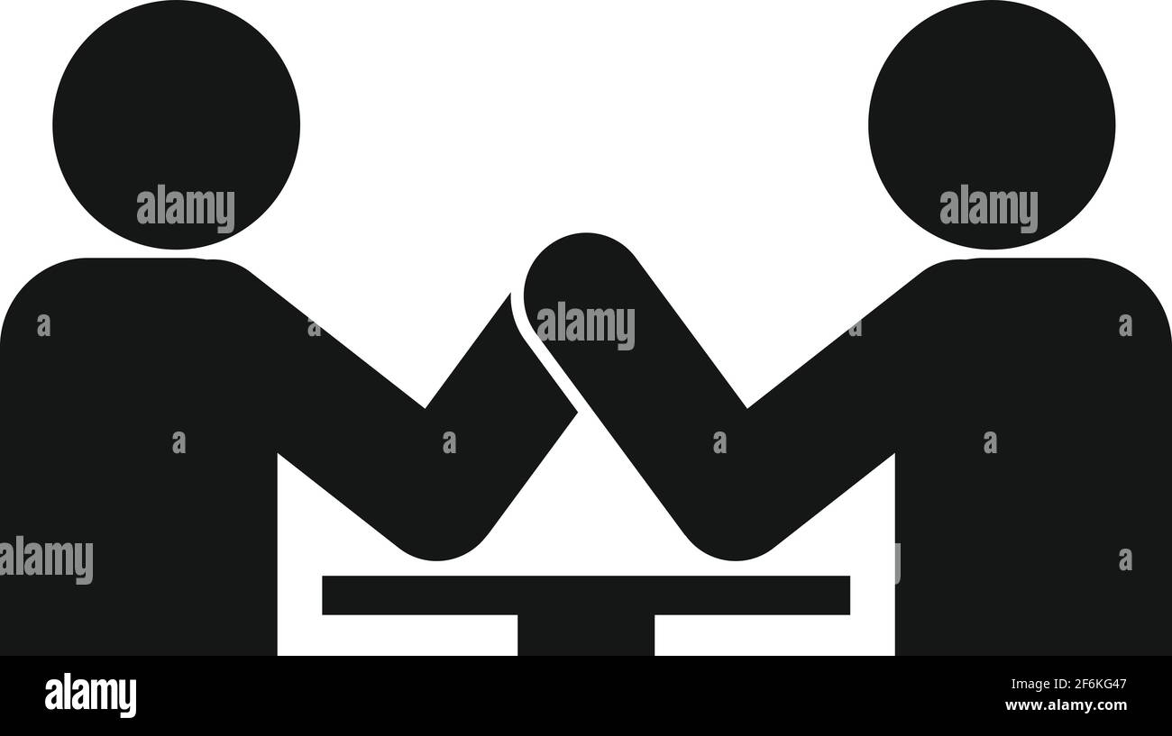 Arm wrestling coach icon, simple style Stock Vector