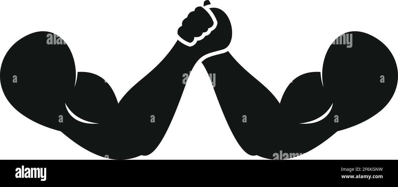 Arm wrestling shake icon, simple style Stock Vector