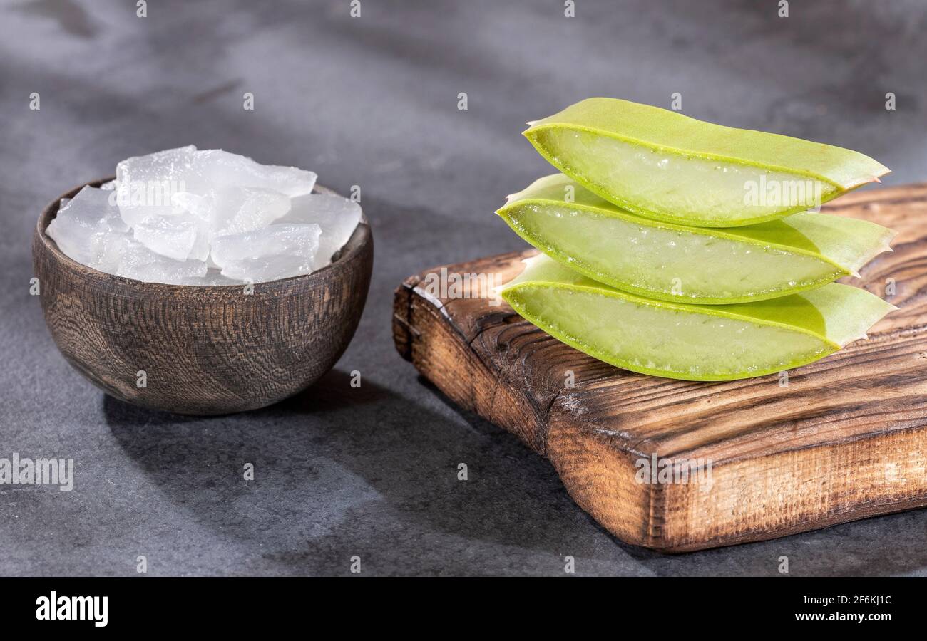 Fresh aloe vera leaves, this plant is rich in vitamins, minerals and ...