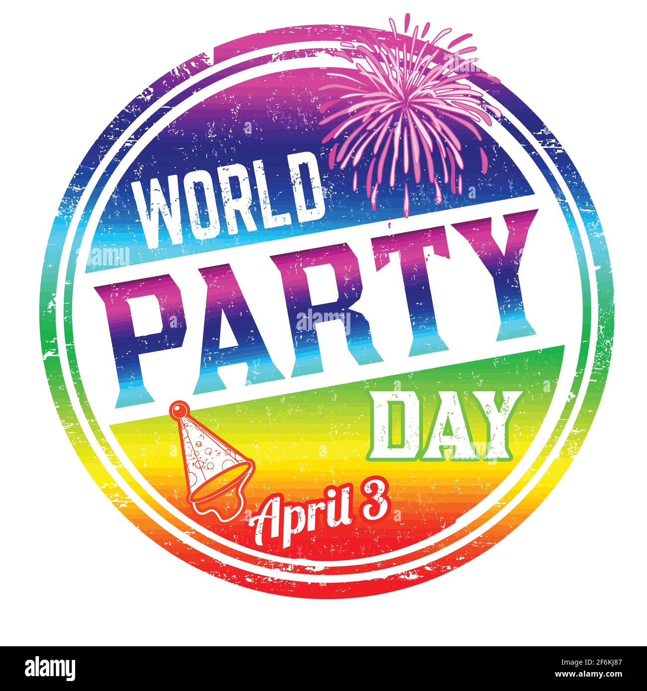 World party day grunge rubber stamp on white background, vector illustration Stock Vector