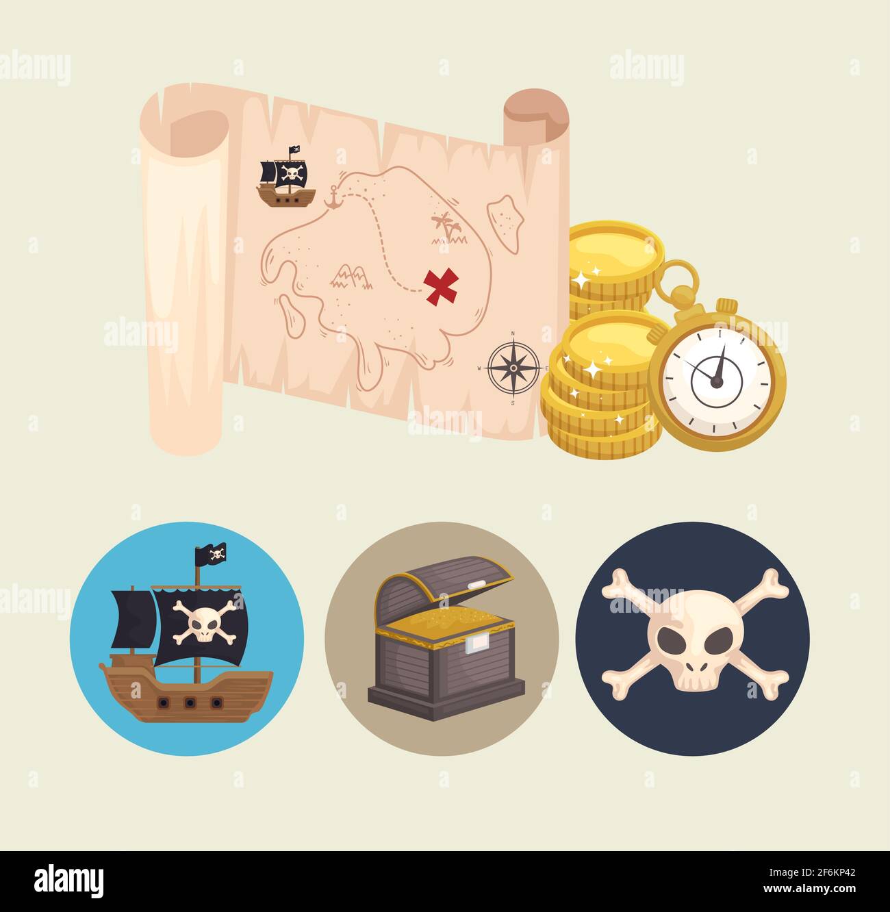 treasure pirates map Stock Vector Image & Art - Alamy