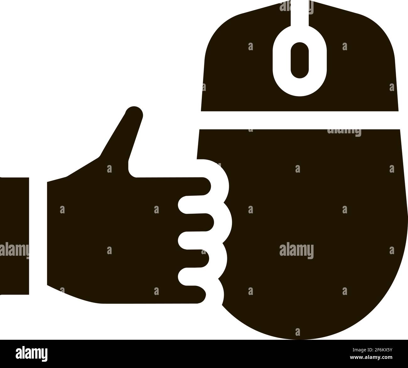 computer mouse and hand gesture good icon Vector Glyph Illustration ...