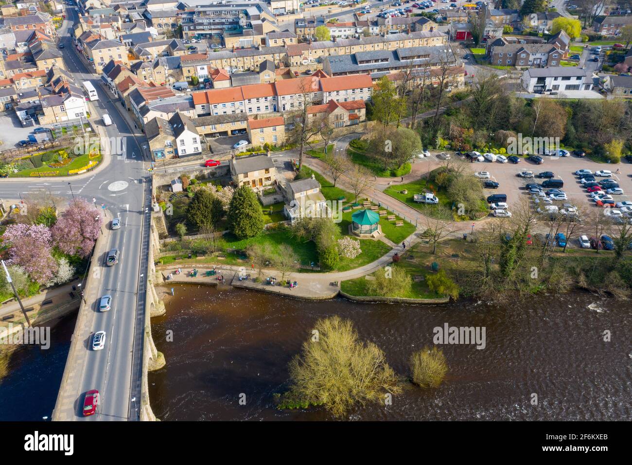 Aerial photo of the beautiful village of Wetherby, Leeds, West