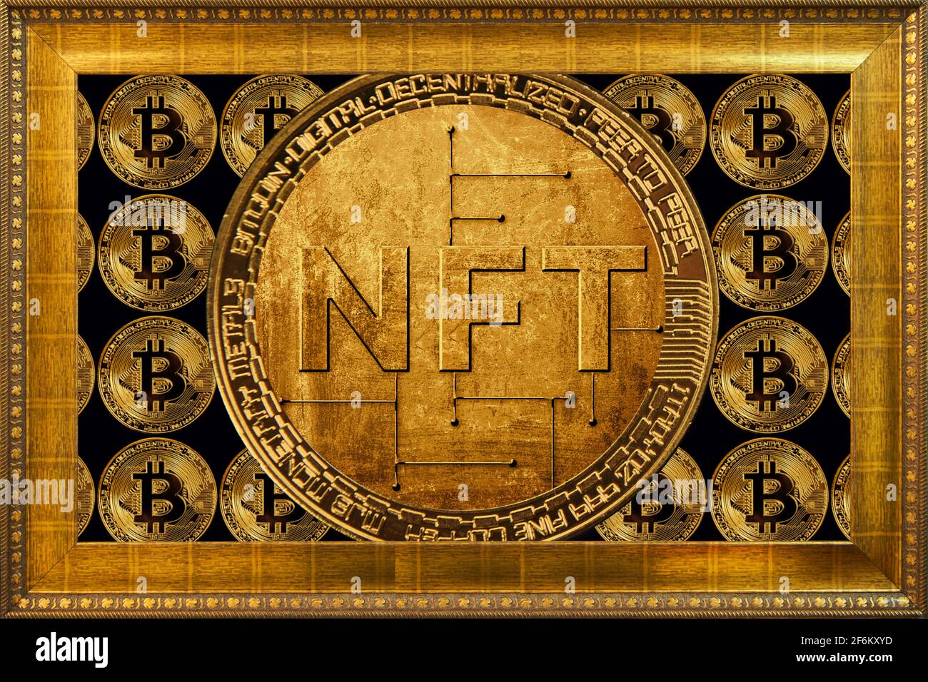 Digital currency concept of NFT. Non fungible tokens crypto art. Paying for  unique art Stock Photo - Alamy