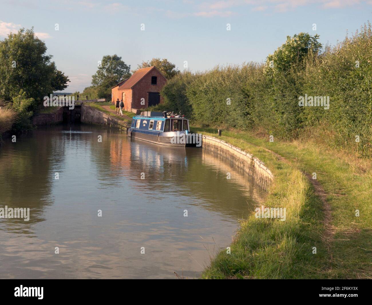 The Oxford Canal Cropredy to Banbury near Claydon, Oxfordshire, England Stock Photo