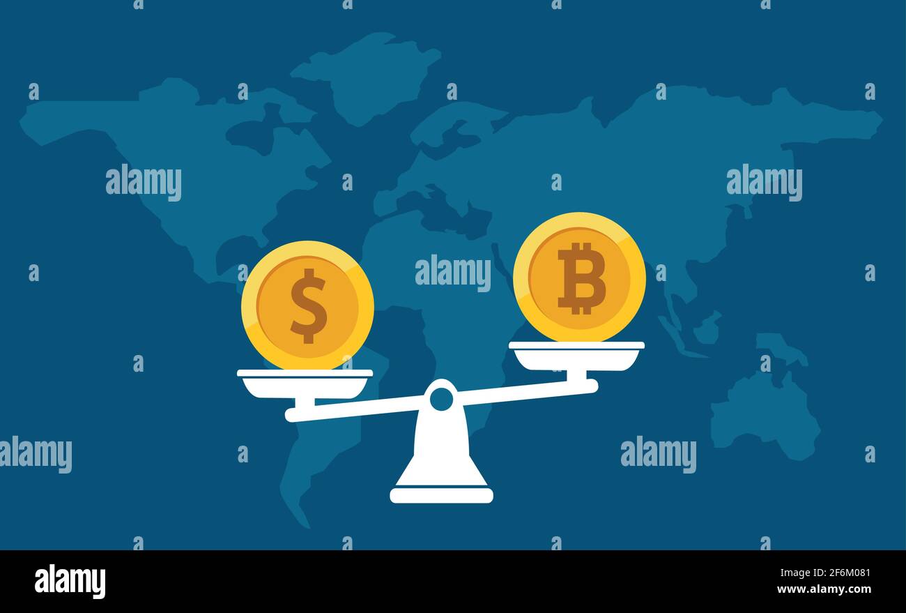 Bitcoin vs dollar Stock Vector Images - Alamy