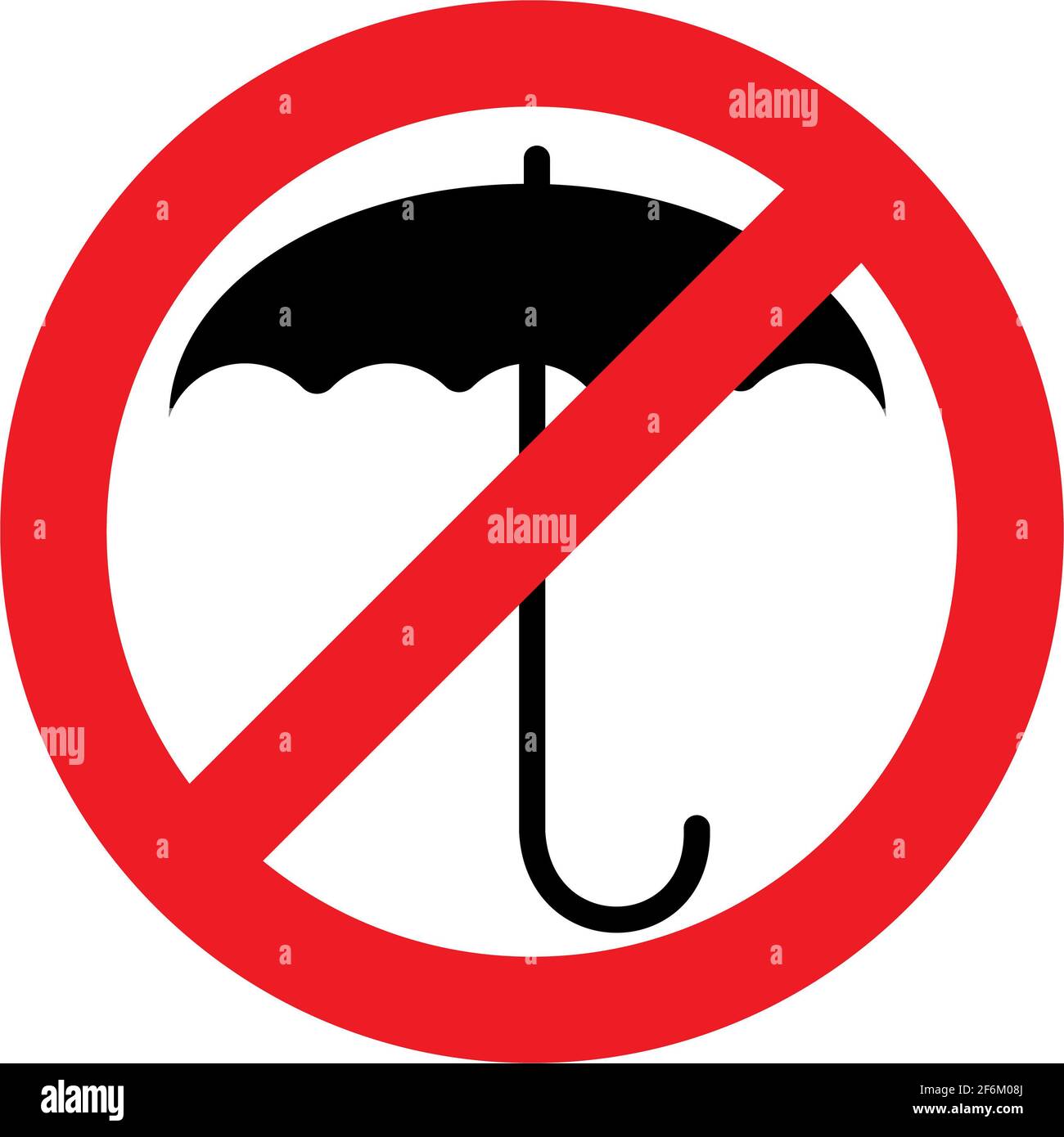 A sign indicating that Umbrellas are not allowed Stock Photo Alamy