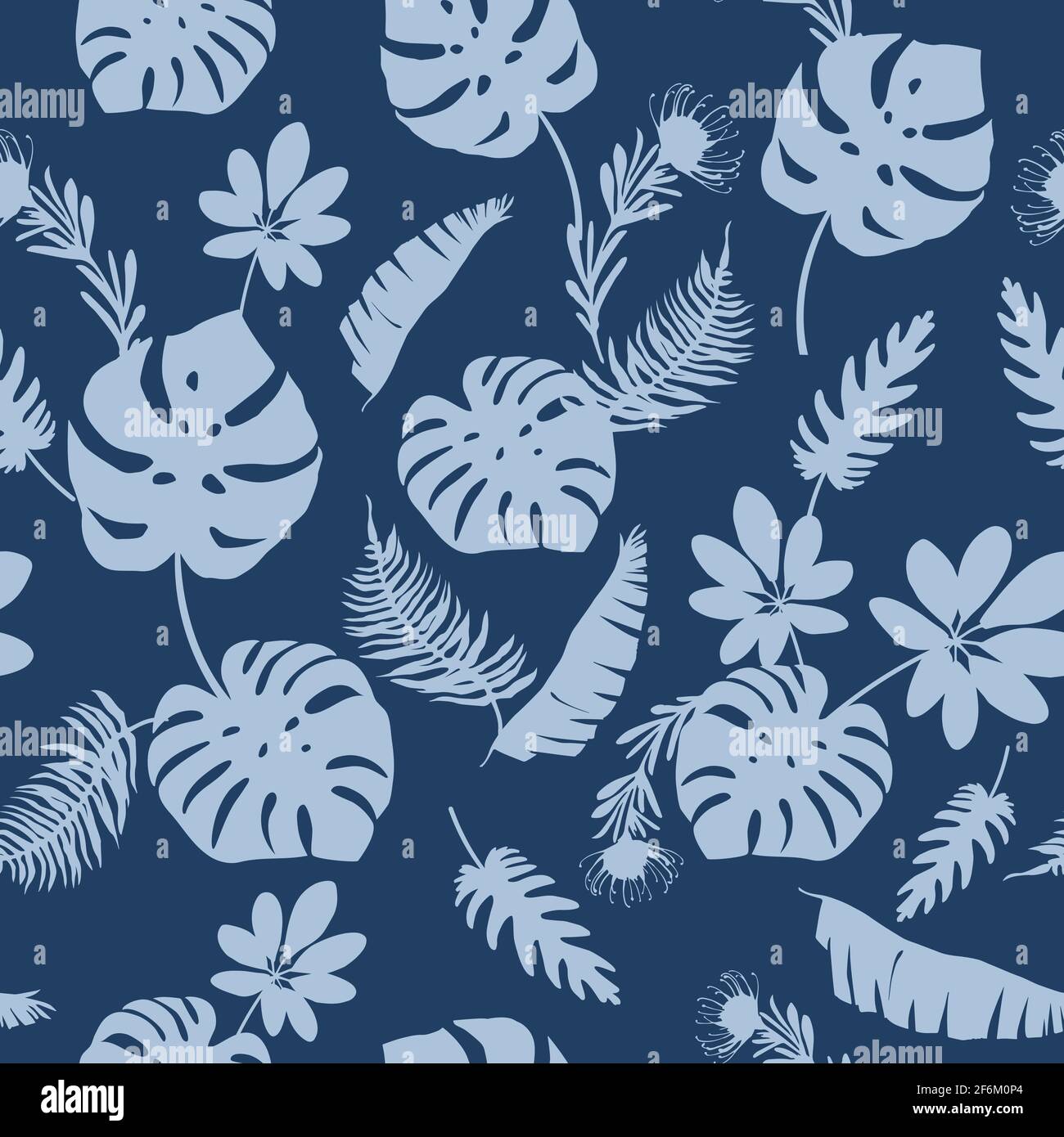 Pink funny elephants on a dark blue background - seamless pattern Stock Vector