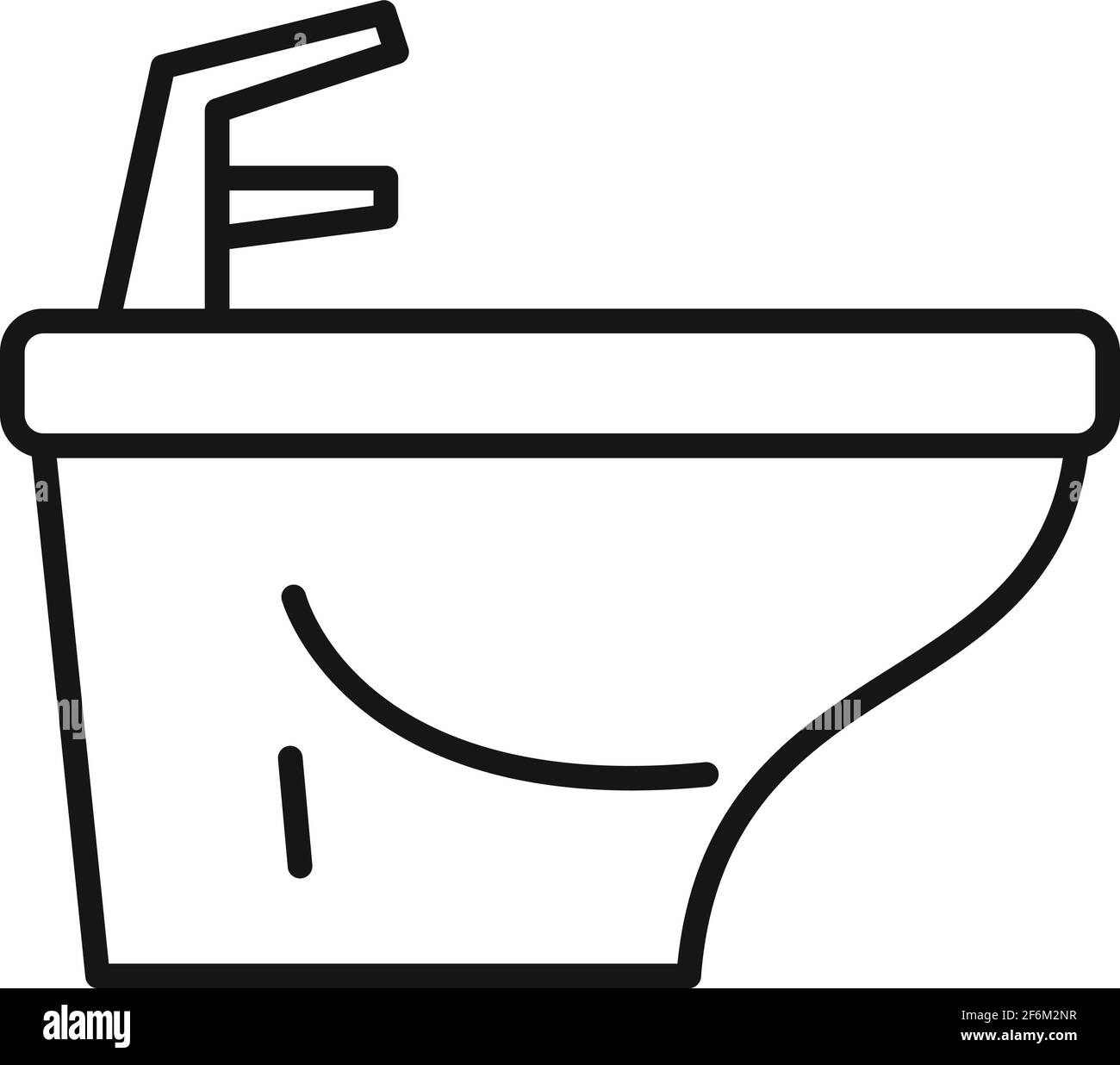 Bathroom bidet icon, outline style Stock Vector