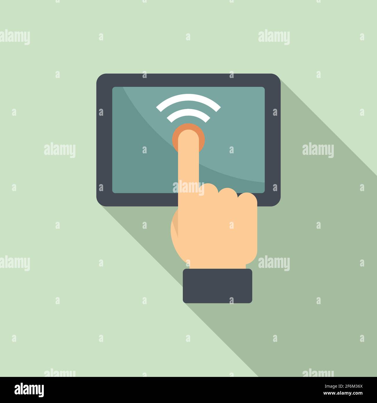 Touch remote control icon, flat style Stock Vector