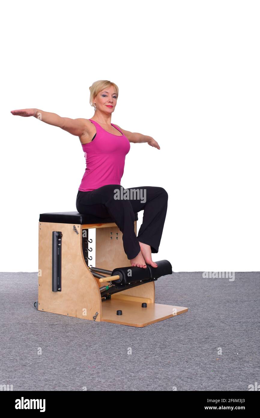 Woman seated exercise chair hi-res stock photography and images - Alamy