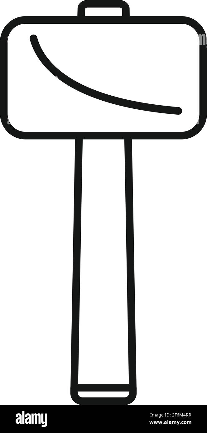 Sledge hammer icon, outline style Stock Vector