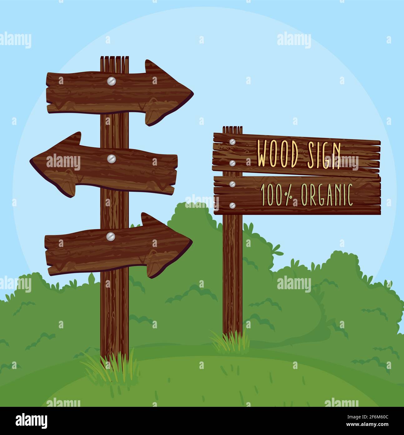 pair wood signals Stock Vector