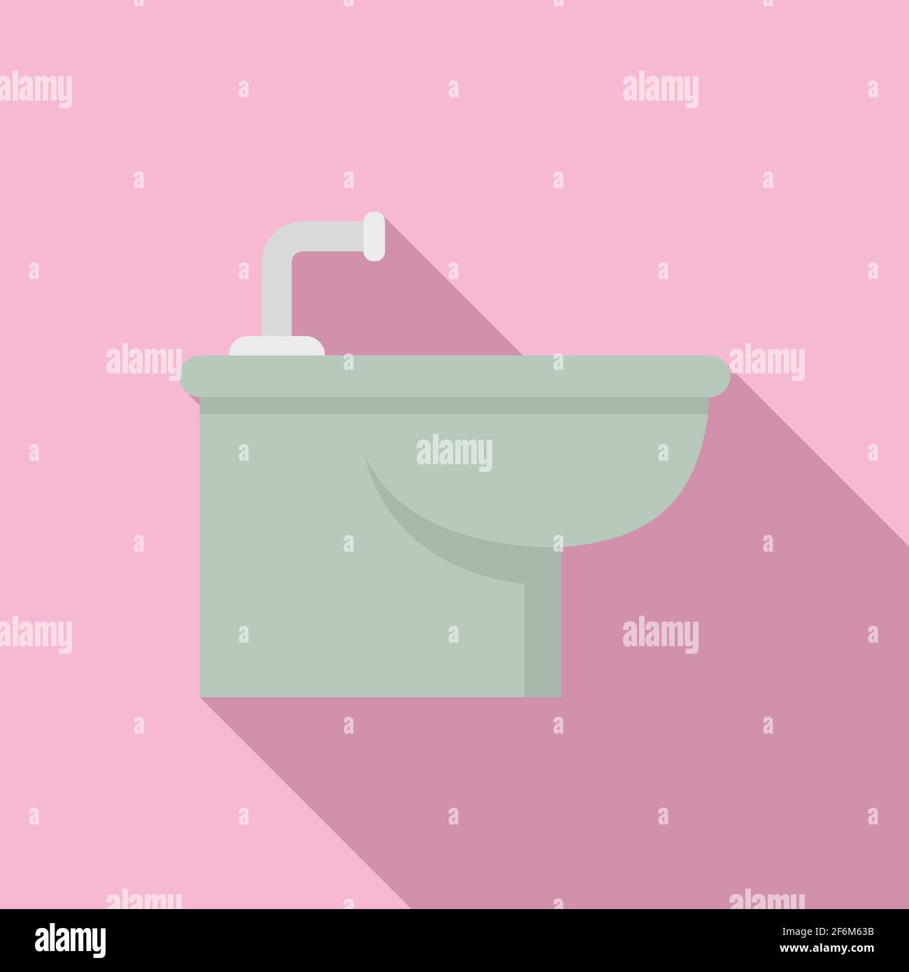 Shower bidet icon, flat style Stock Vector