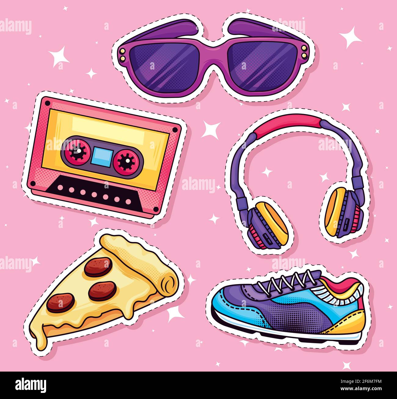 retro patches five Stock Vector Image & Art - Alamy