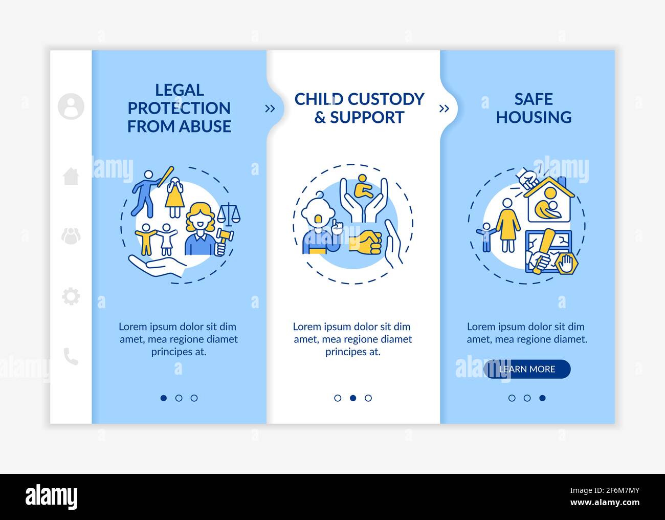 Domestic violence survivors support onboarding vector template Stock Vector