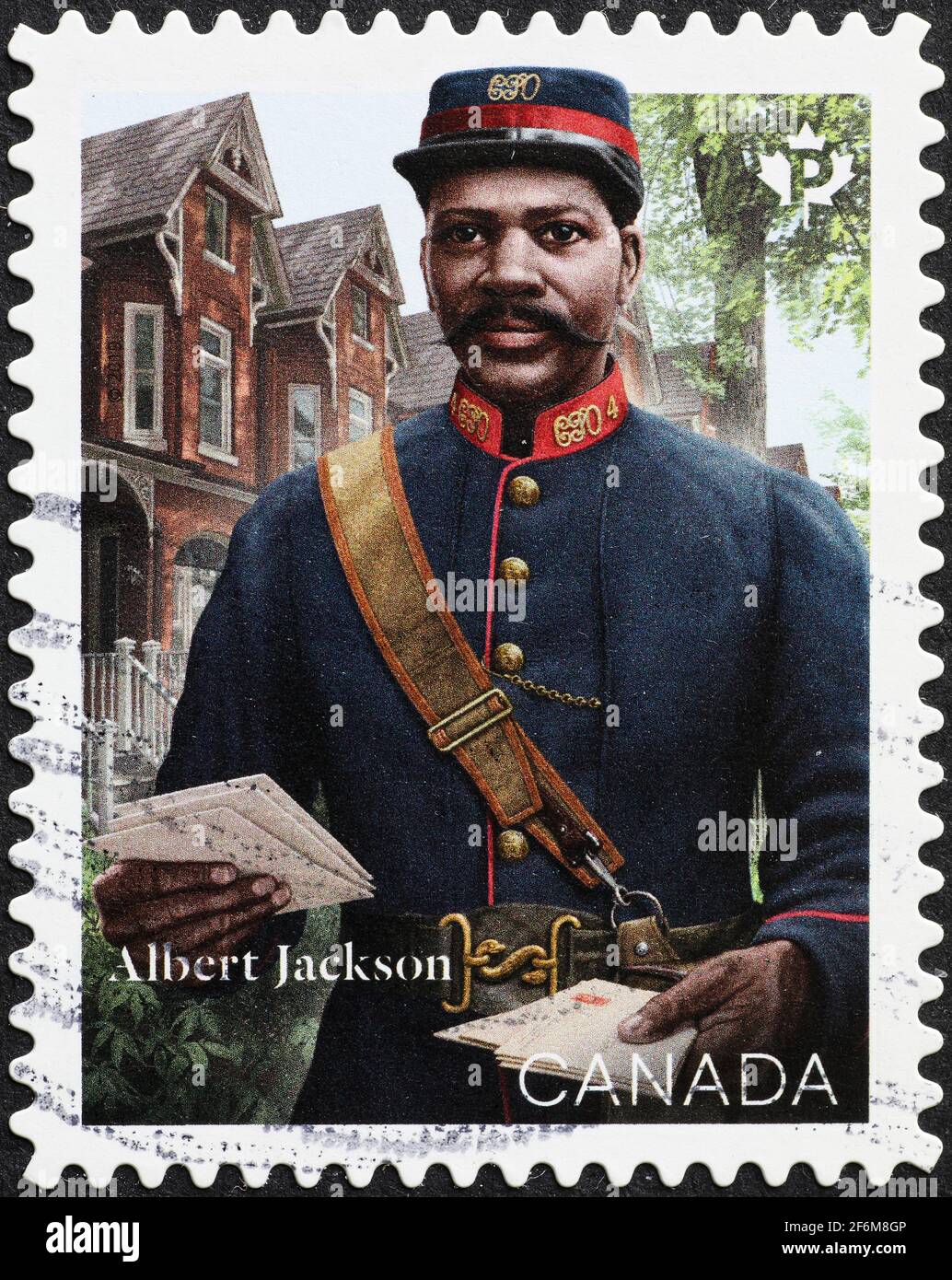 Albert jackson, first black canadian mail carrier on stamp Stock Photo