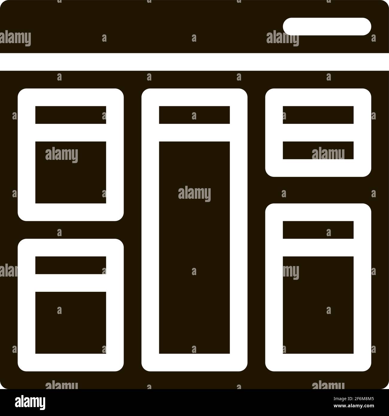 web site layout icon Vector Glyph Illustration Stock Vector