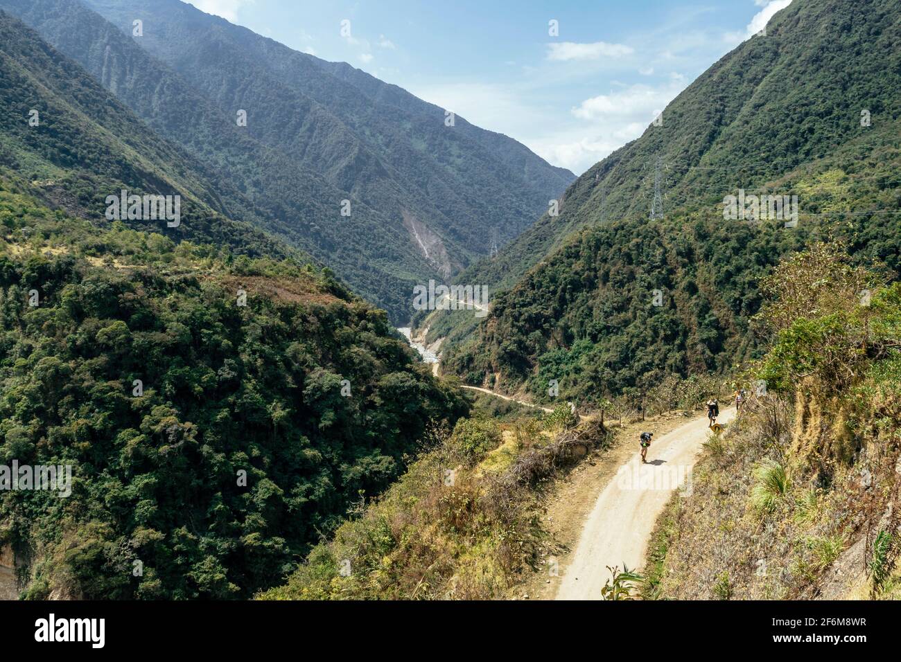 Steps and stone paths on the salkantay trail, alternative path to Machu Picchu. Stock Photo