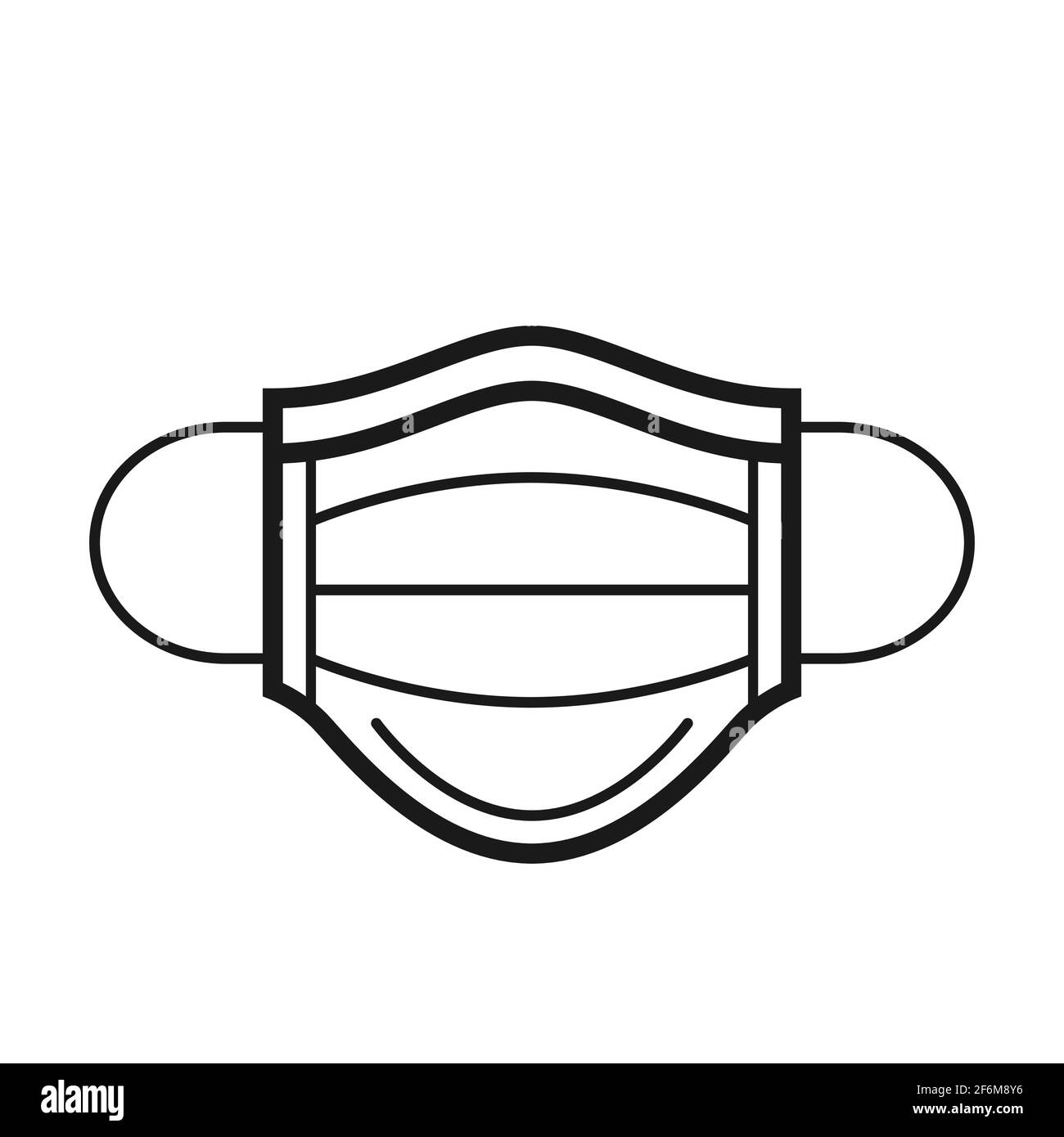 Medical face mask icon is isolated on a white background. Front side