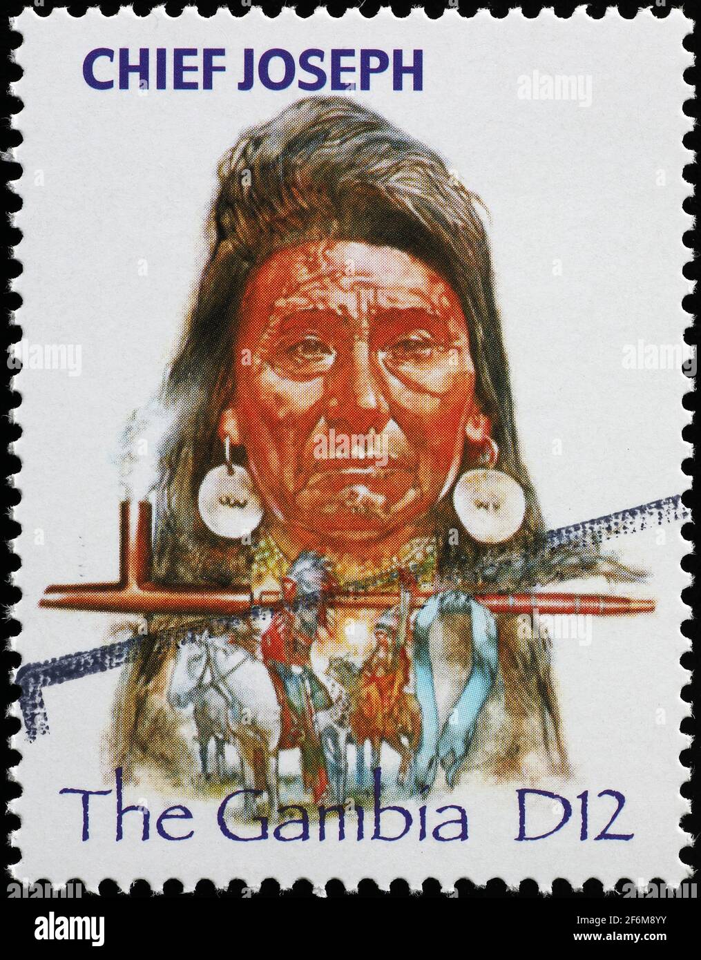 Chief Joseph on postage stamp Stock Photo