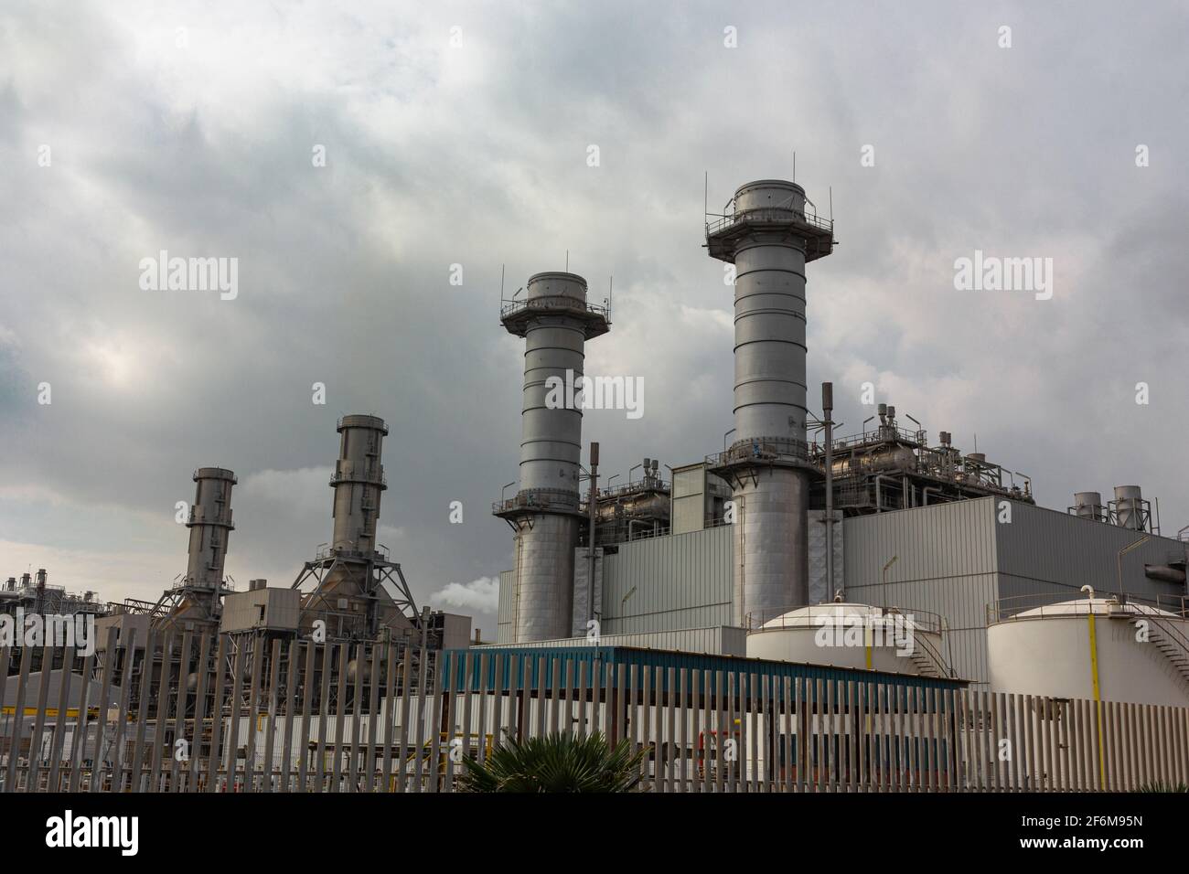 Thermal power plant for electric energy production, in Barcelona Spain Stock Photo