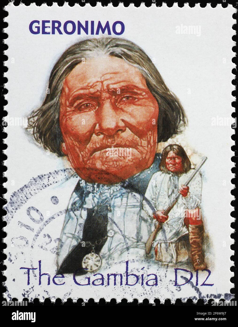 Indian chief Geronimo on postage stamp Stock Photo - Alamy