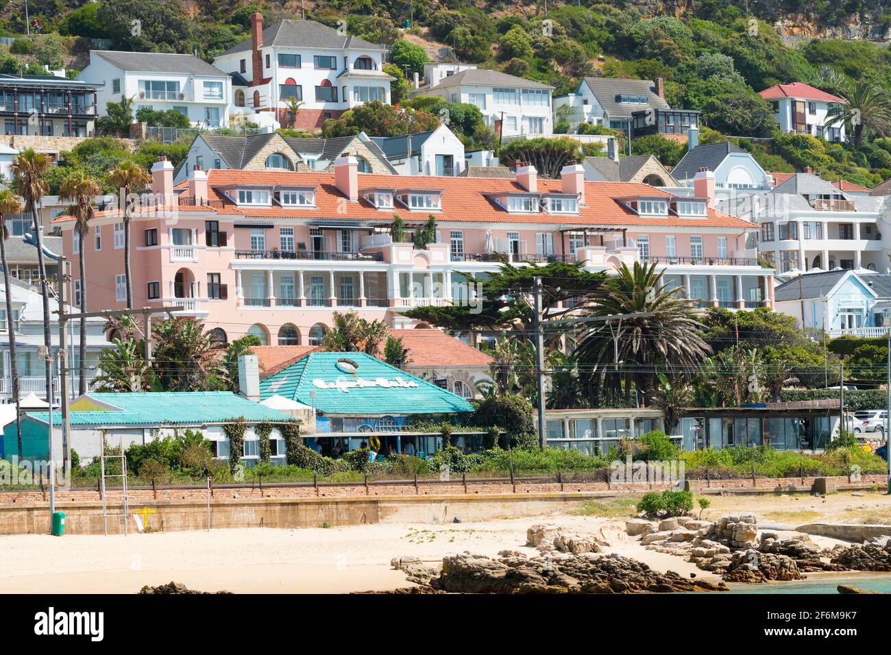 Kalk Bay buildings and town closeup Stock Photo