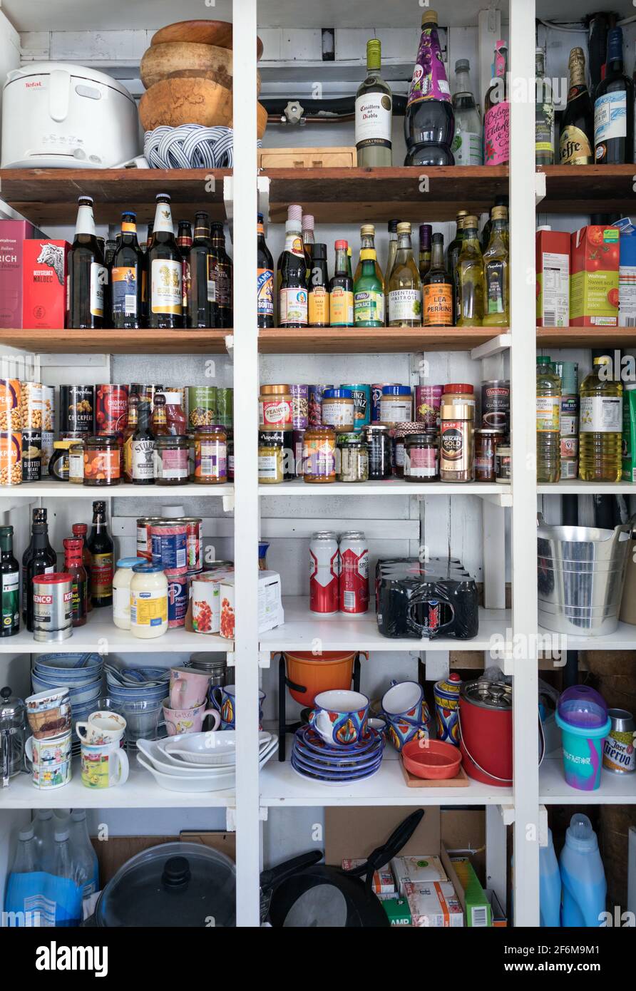 House Cupboard Contents London UK Stock Photo Alamy