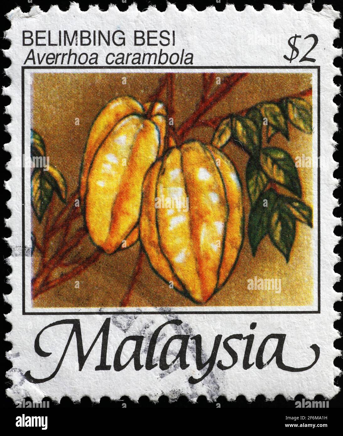 Star fruit on malaysian postage stamp Stock Photo
