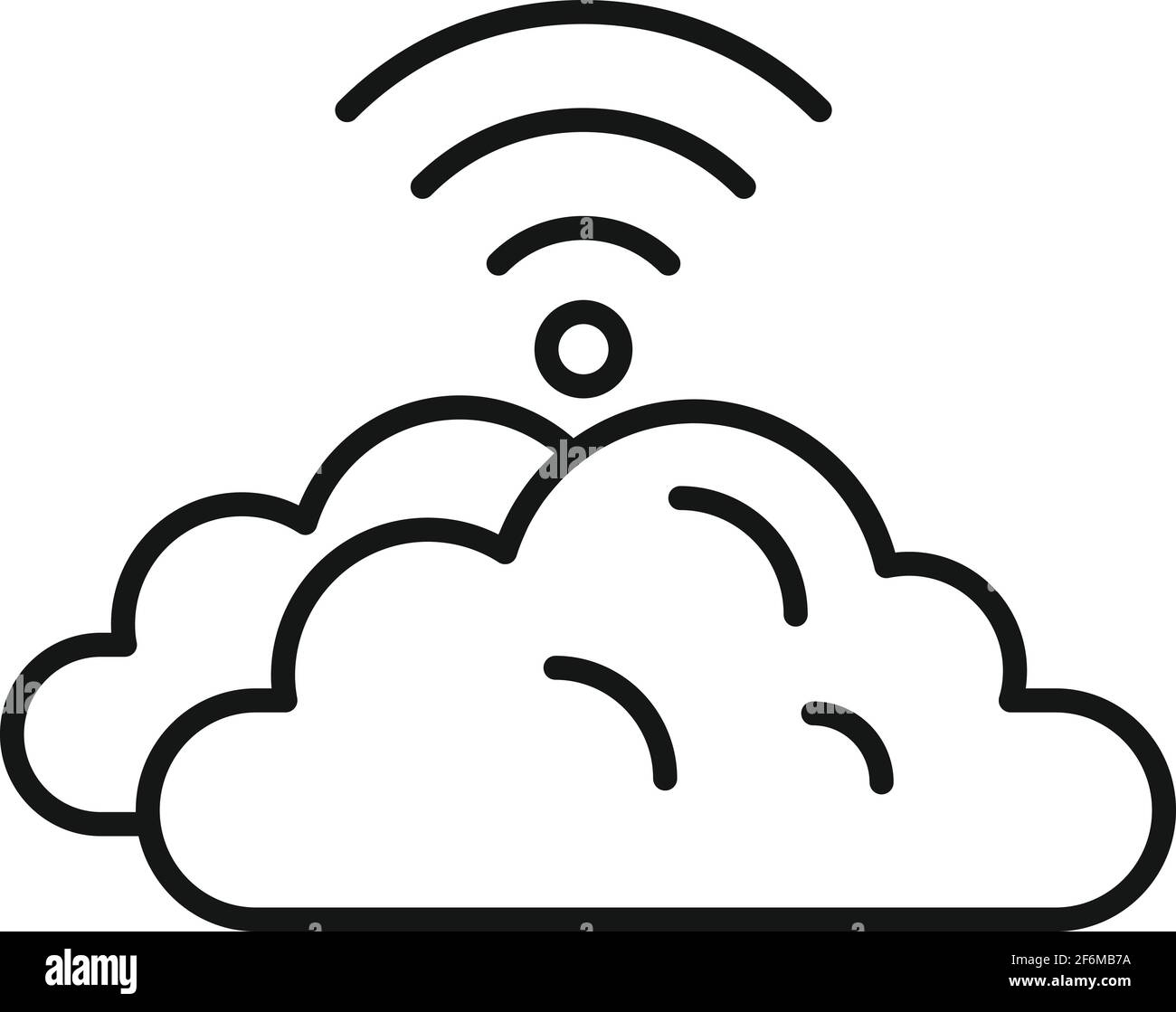 Remote control data cloud icon, outline style Stock Vector