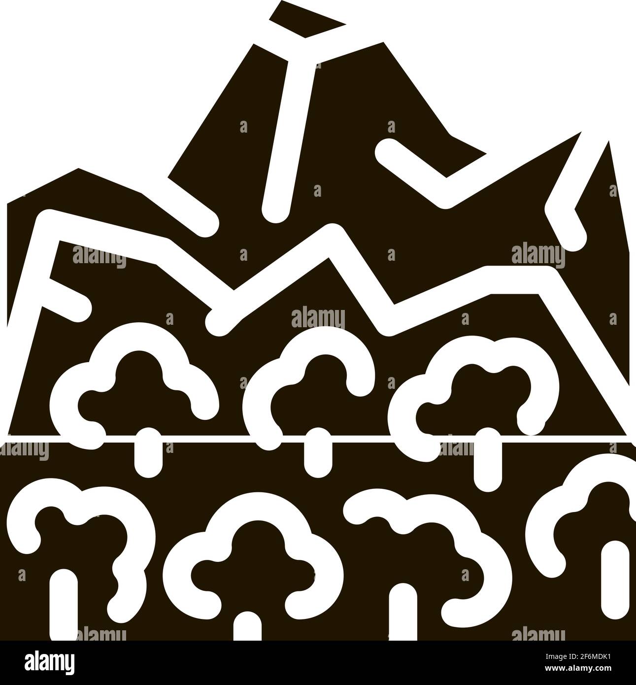 jungle forest and mountain icon Vector Glyph Illustration Stock Vector ...