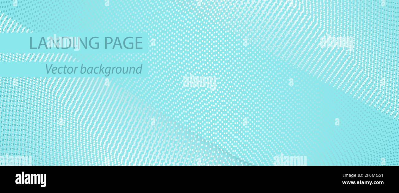 Turquoise background with white, gray particles. Landing page, presentation template. Dotted lines. Tech points pattern. Vector abstract design. EPS10 Stock Vector