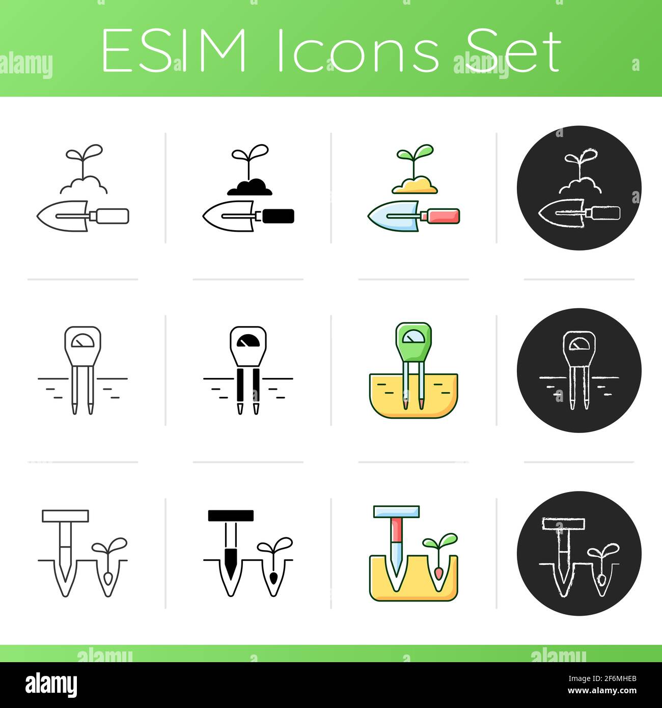 Garden instruments icons set Stock Vector