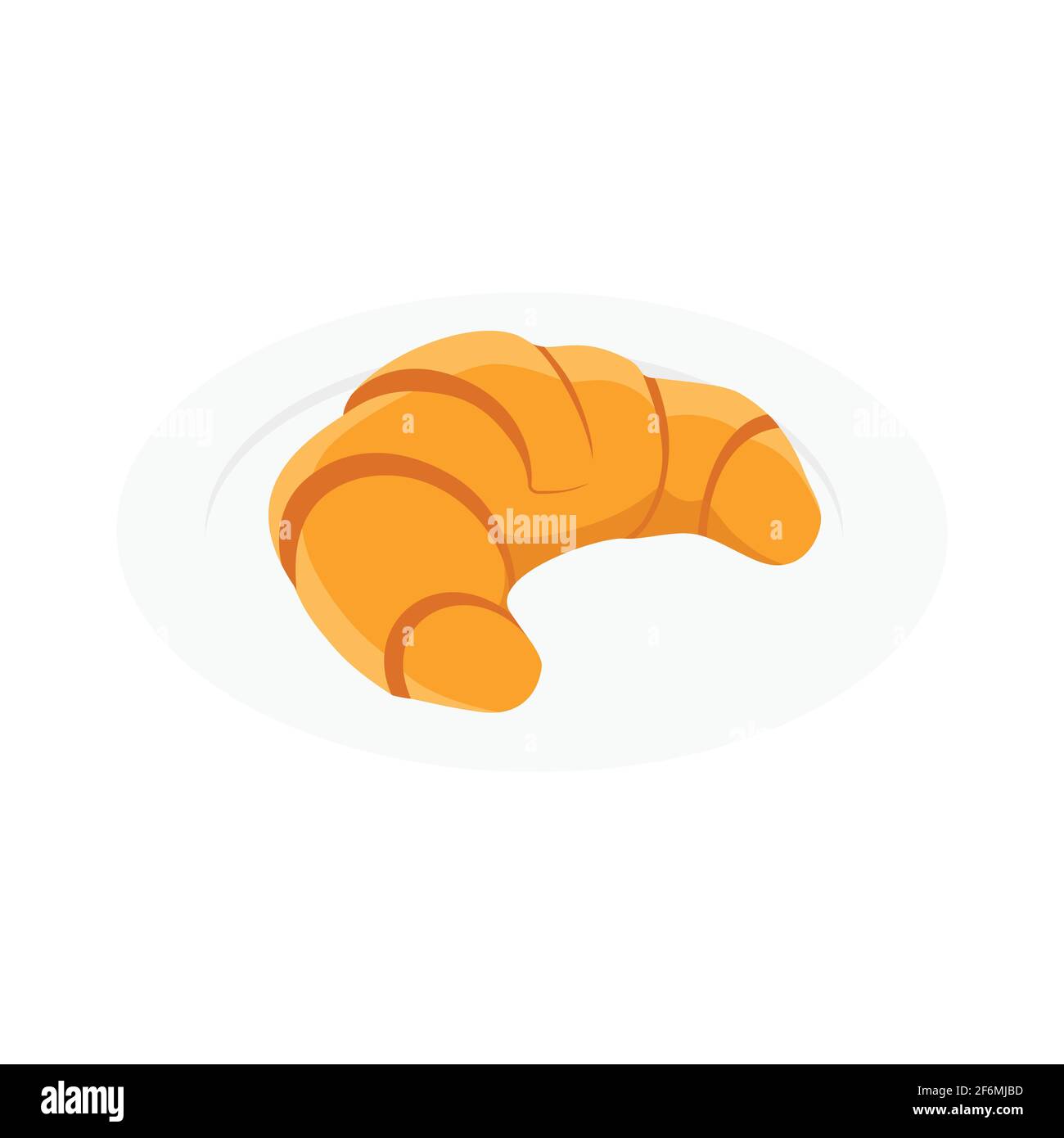 Plain croissant isolated on white background. Isometric view. Vector ...