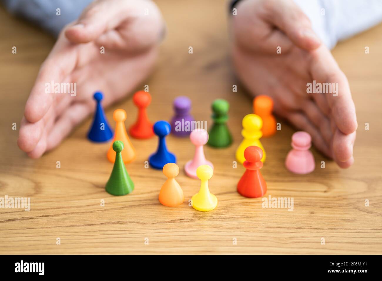 Diversity Equality And Inclusion Concept. Protecting Community Stock Photo