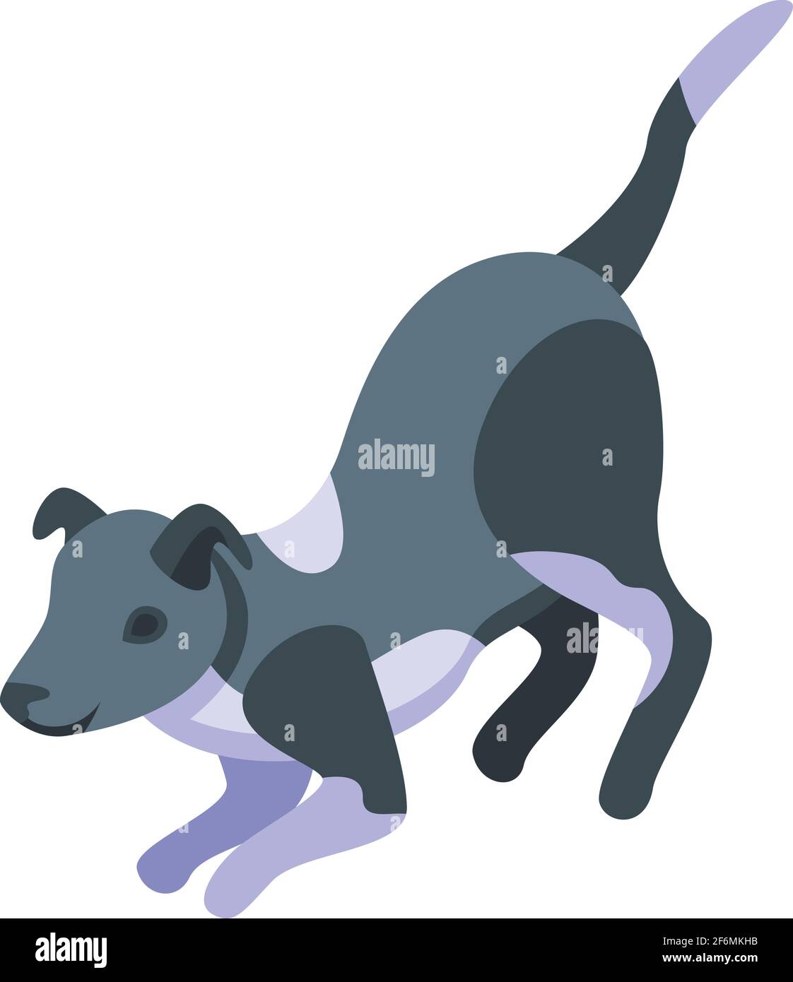 Happy playful dog icon. Isometric of Happy playful dog vector icon for ...